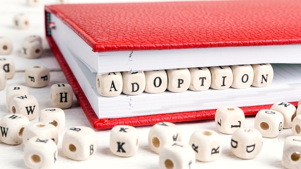 adoption spelled out inside of a book