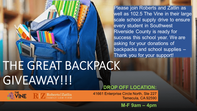 The great backpack giveaway popup