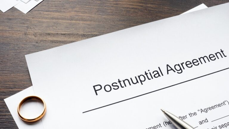 Postnuptial agreement form and golden ring